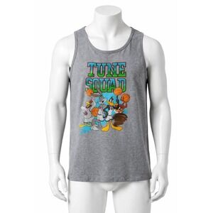 Space Jam Tune Squad Tank Top Mens Large Gray Looney Tunes Graphic Sleeveless